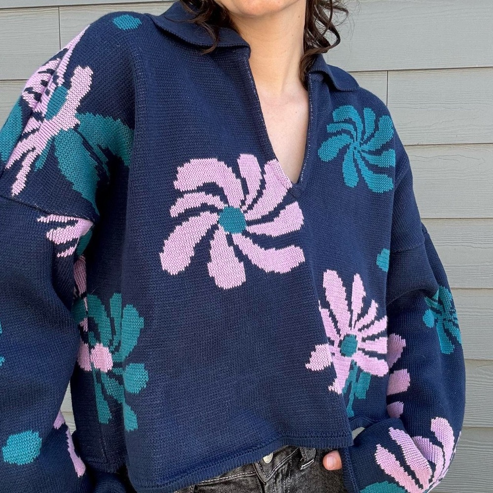 Organic Cotton Floral Patterned Sweater